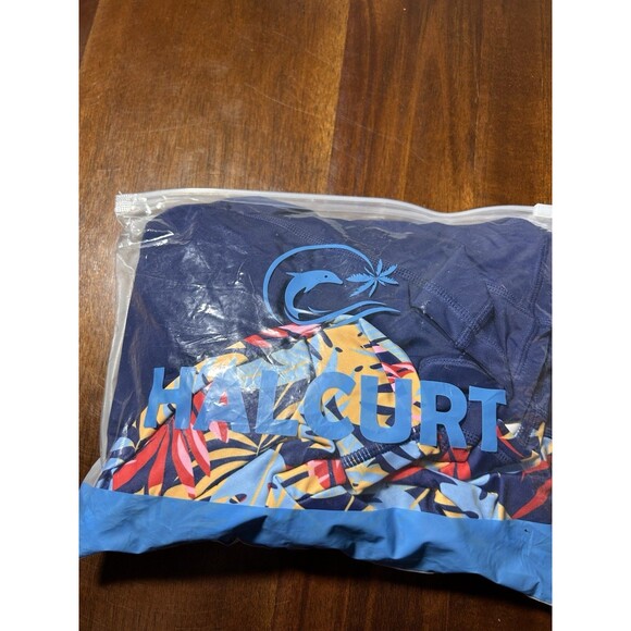 Halcurt Women’s Rash Guard One Piece Swimsuit L Navy Leaves UPF 50+ Built-In Bra - Picture 14 of 14